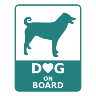 Dog On Board Decal (Turquoise)